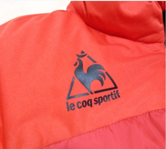 超美品　ルコック　le coq sportif 　ストレッチ　天然ダウンジャケット　メンズОサイズ（ＸＬ相当）　レッドブラック　ゴルフなど_画像3
