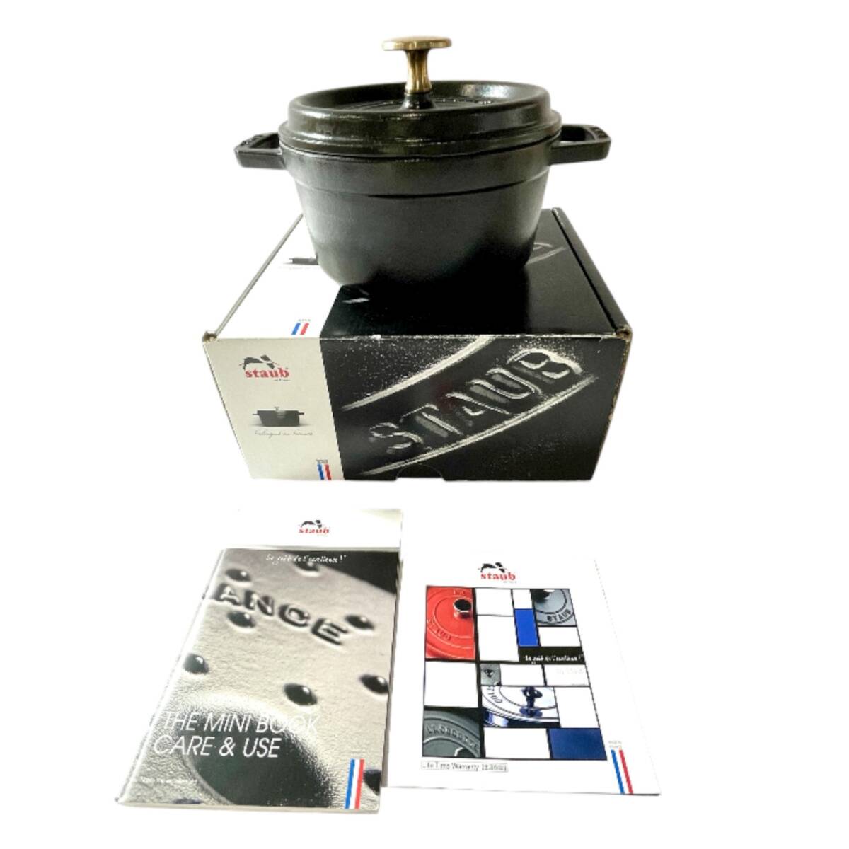 * staub -тактный ubpi здесь раскладушка раунд черный 16cm маленький обе рука литье сигнал low кастрюля IH соответствует La Cocotte Round 1.2L 0.26kg