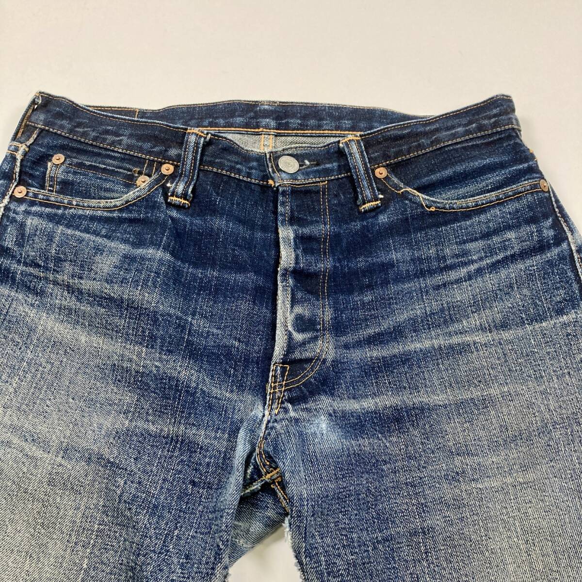 * 3009 THE FLAT HEAD The Flat Head Denim брюки кнопка fly джинсы низ голубой 34 мужской сделано в Японии 0.8kg