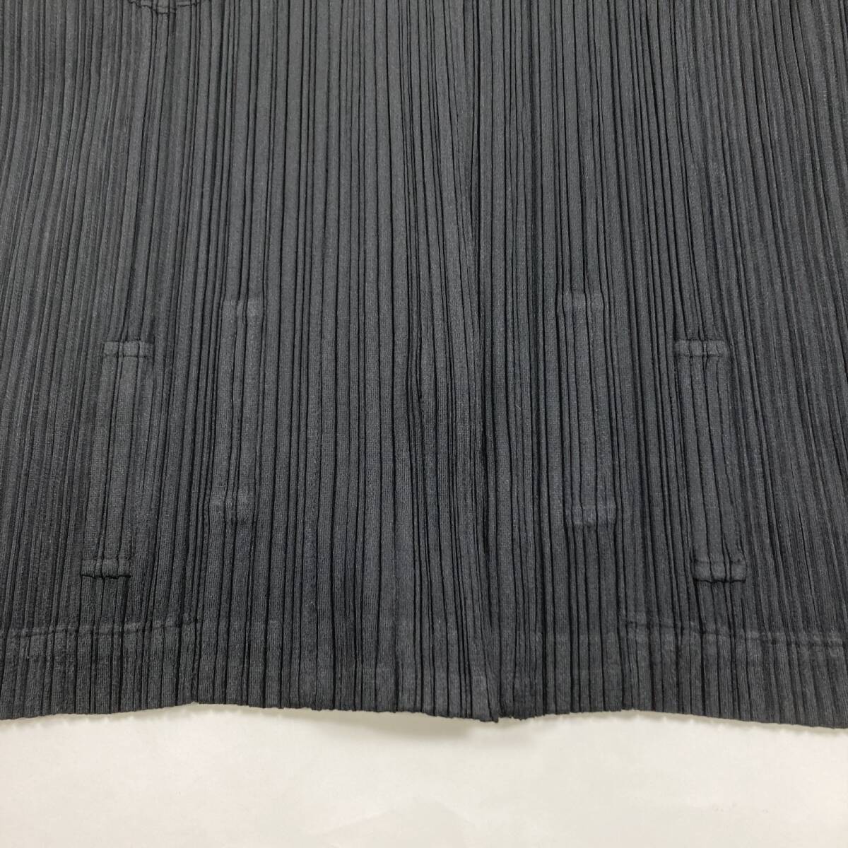 ☆ PLEATS PLEASE プリーツプリーズ カットソー 長袖トップス ジップアップ アウター 日本製 ブラック サイズ3 レディース 0.3kg_画像6