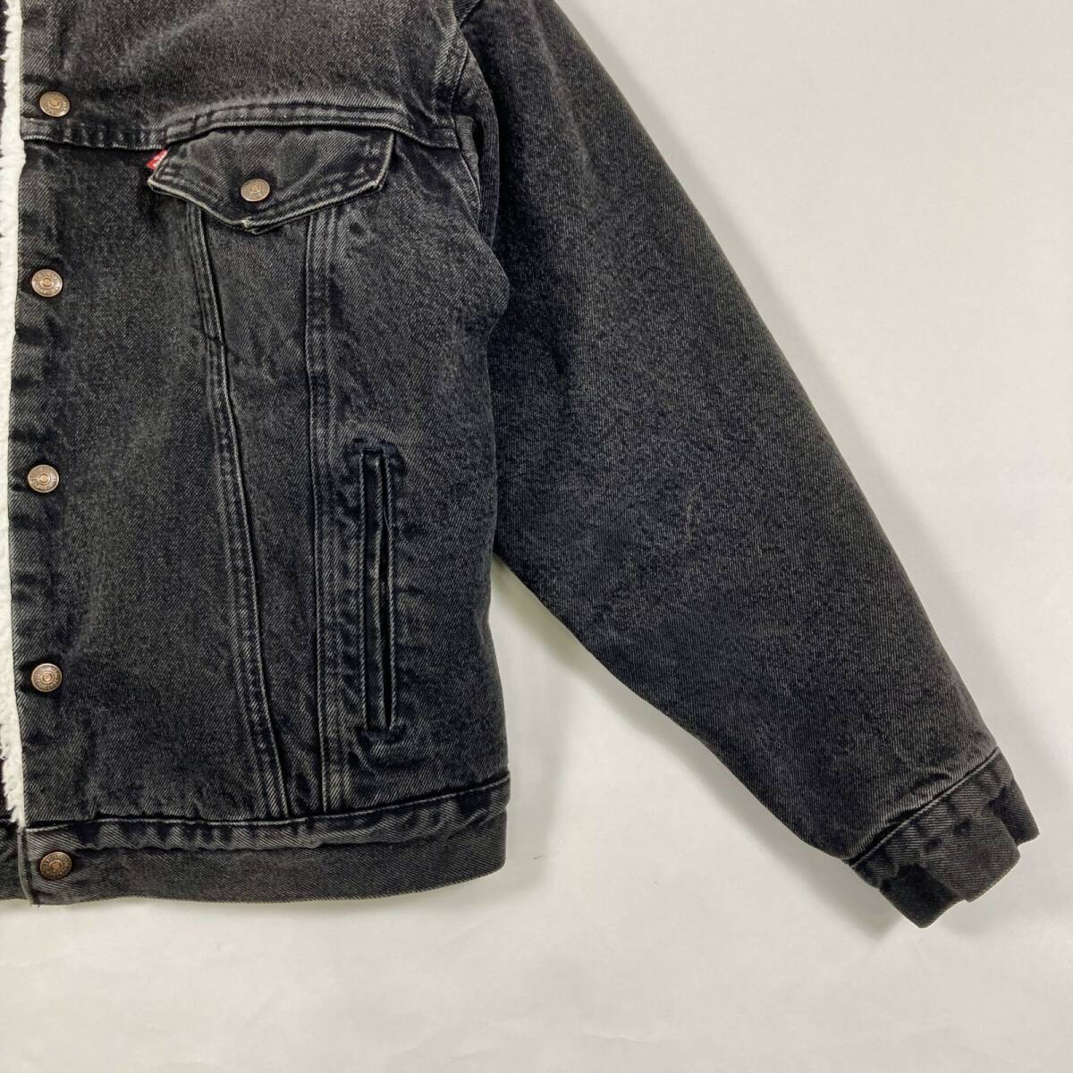 * USA производства 90s Levi's Levi's Denim жакет блузон G Jean внешний боа 70609 0270 печать 527 черный M мужской 1.5kg