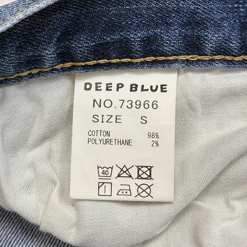 ◆ DEEP BLUE ディープブルー デニムパンツ クロップド丈 ジーンズ ボトムス ジーパン 古着 コットン ブルー サイズS レディース 0.42kg_画像9