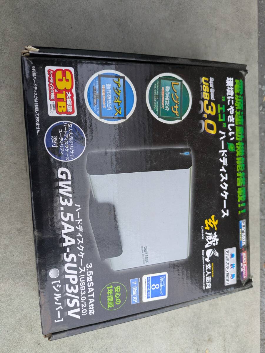 玄人志向の3.5型SATA対応ハードディスクケース　GW3.5AA-SUP3/SV　現状品　10143797-45977_画像6