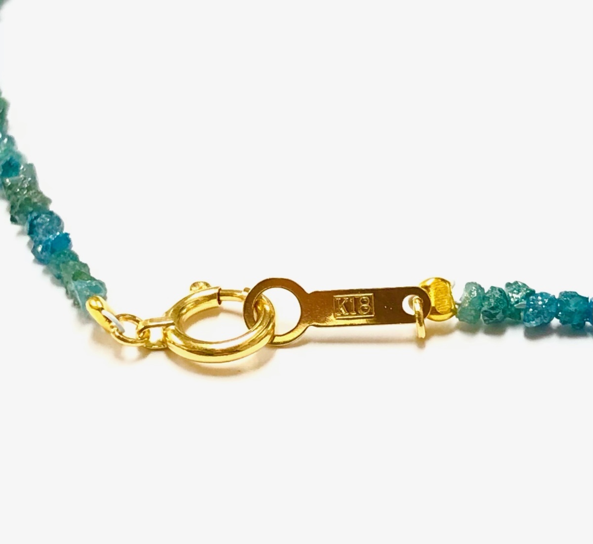 【超希少】K18金具　天然ブルーダイヤモンド　ネックレス　17.0ｃｔ　お洒落　本物の輝き　一円～_画像3