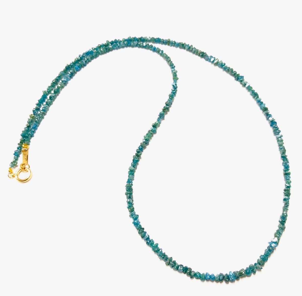 【超希少】K18金具　天然ブルーダイヤモンド　ネックレス　17.0ｃｔ　お洒落　本物の輝き　一円～_画像2