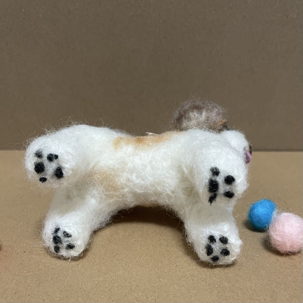 612シーズー犬の羊毛フェルト 羊毛フェルト_画像5