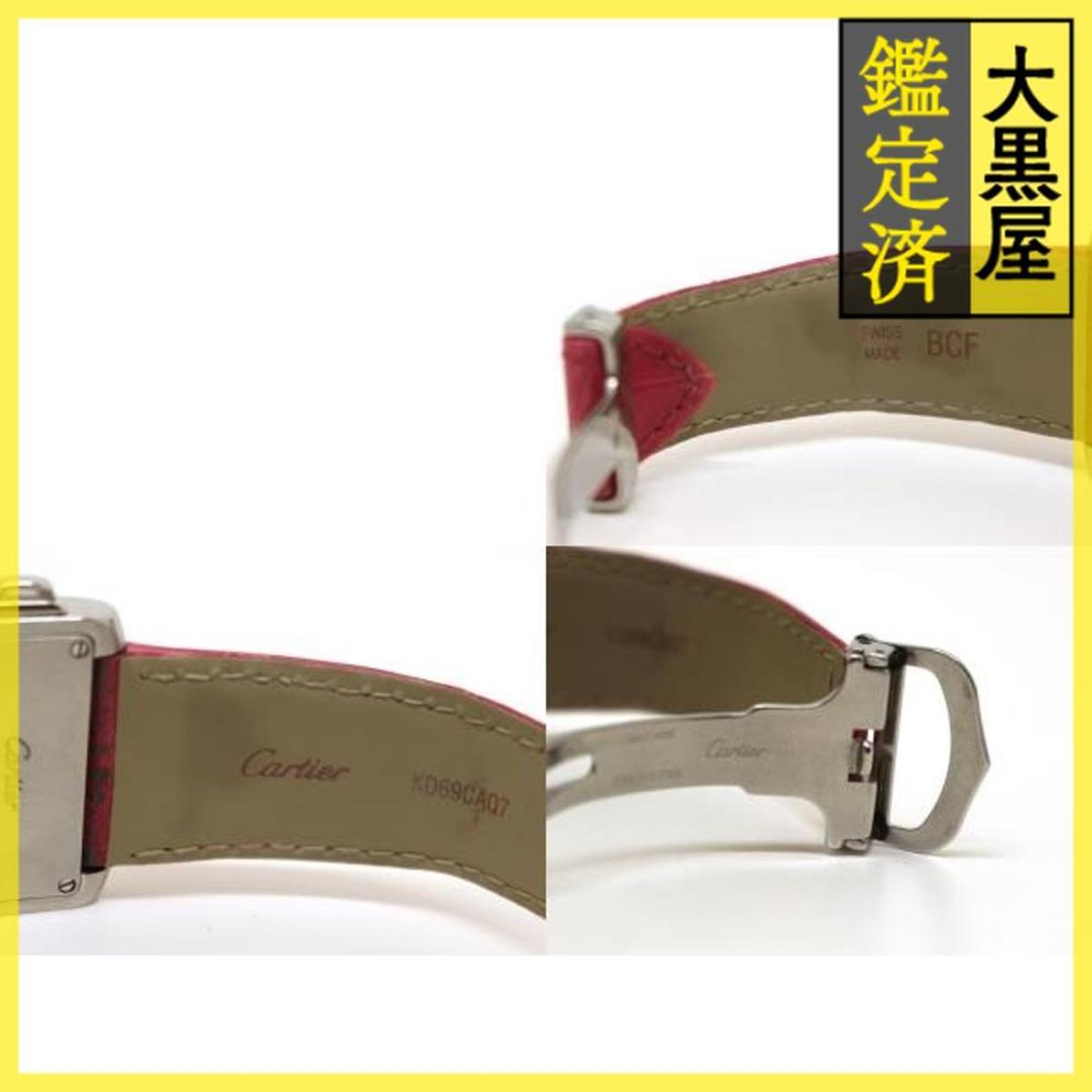 Cartier カルティエ タンクフランセーズXXL W5101455 SS/クロコ（ワニ革ベルト） クォーツ ベージュ 男女兼用/Unisex_画像9