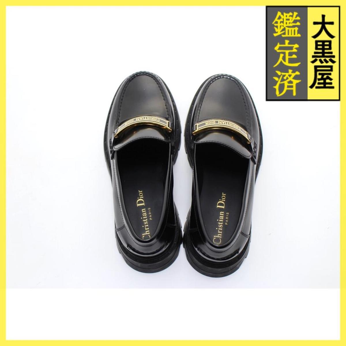 Dior ディオール CODE ロゴプレート ローファー レディース36ハーフ ブラック 革靴 ME0322_画像5