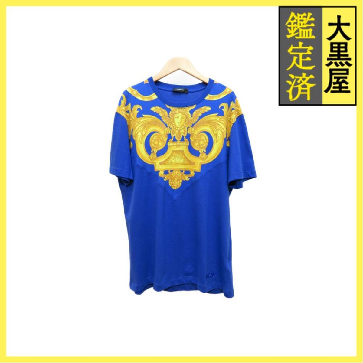 VERSACE　ヴェルサーチ　メデューサTシャツ　メンズL　ブルー　コットン　1012174　2148103920028_画像1