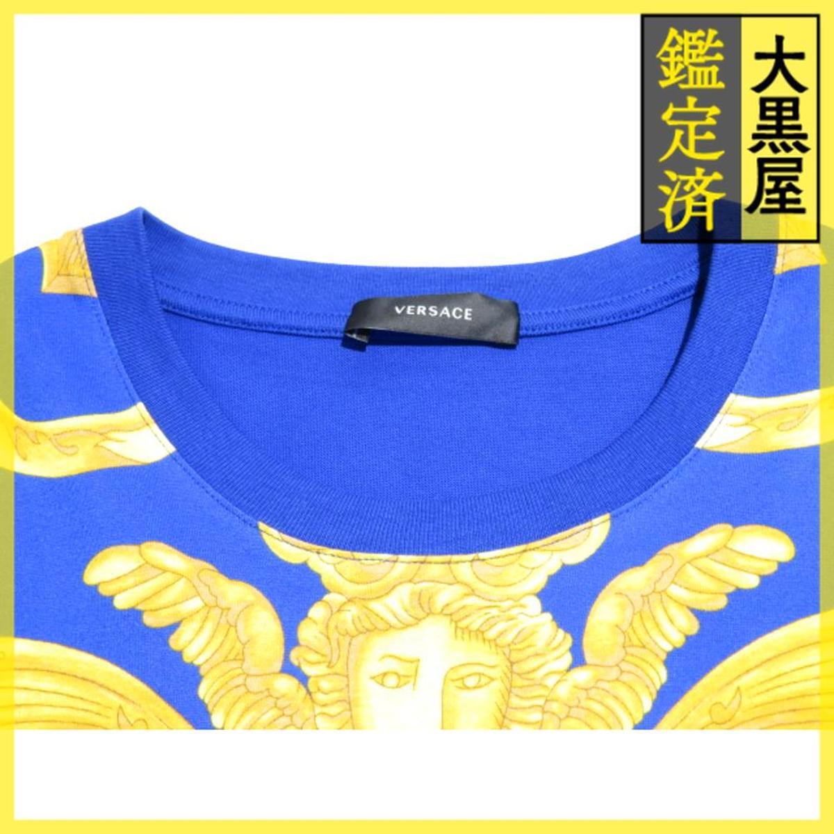 VERSACE　ヴェルサーチ　メデューサTシャツ　メンズL　ブルー　コットン　1012174　2148103920028_画像3