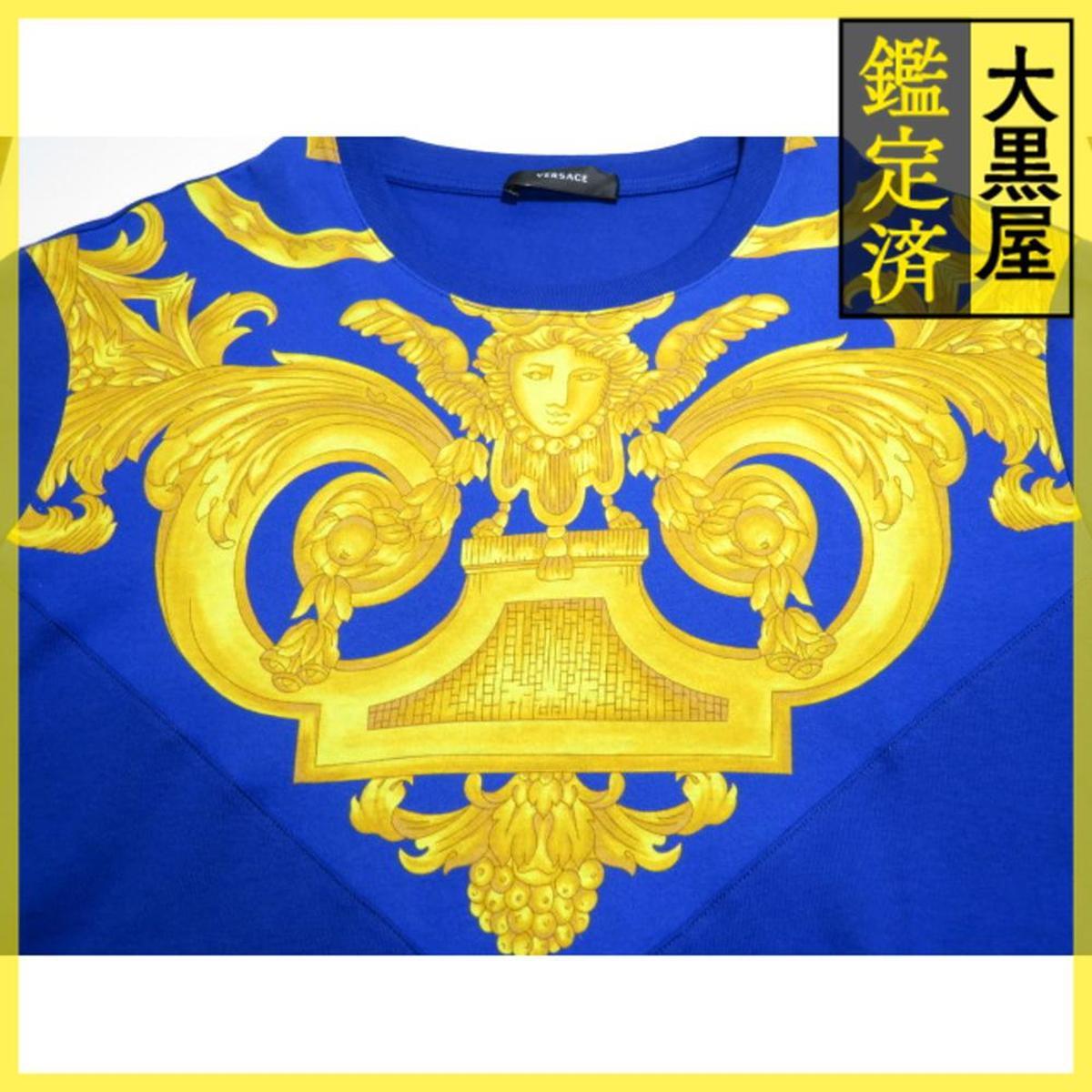 VERSACE　ヴェルサーチ　メデューサTシャツ　メンズL　ブルー　コットン　1012174　2148103920028_画像4