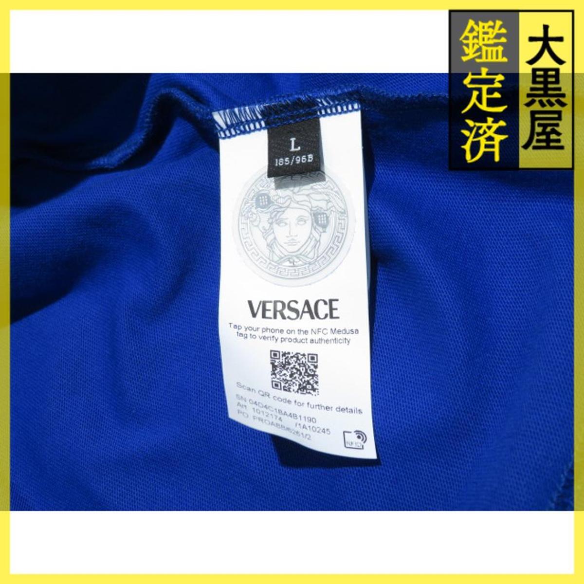 VERSACE　ヴェルサーチ　メデューサTシャツ　メンズL　ブルー　コットン　1012174　2148103920028_画像7