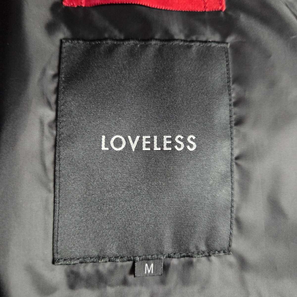定価64900円 タグ付き 極美品 ラブレス【2way フード着脱 サイズ M ダウンジャケット】LOVELESS アウター デニム調 ダークブルースタッズ_画像9