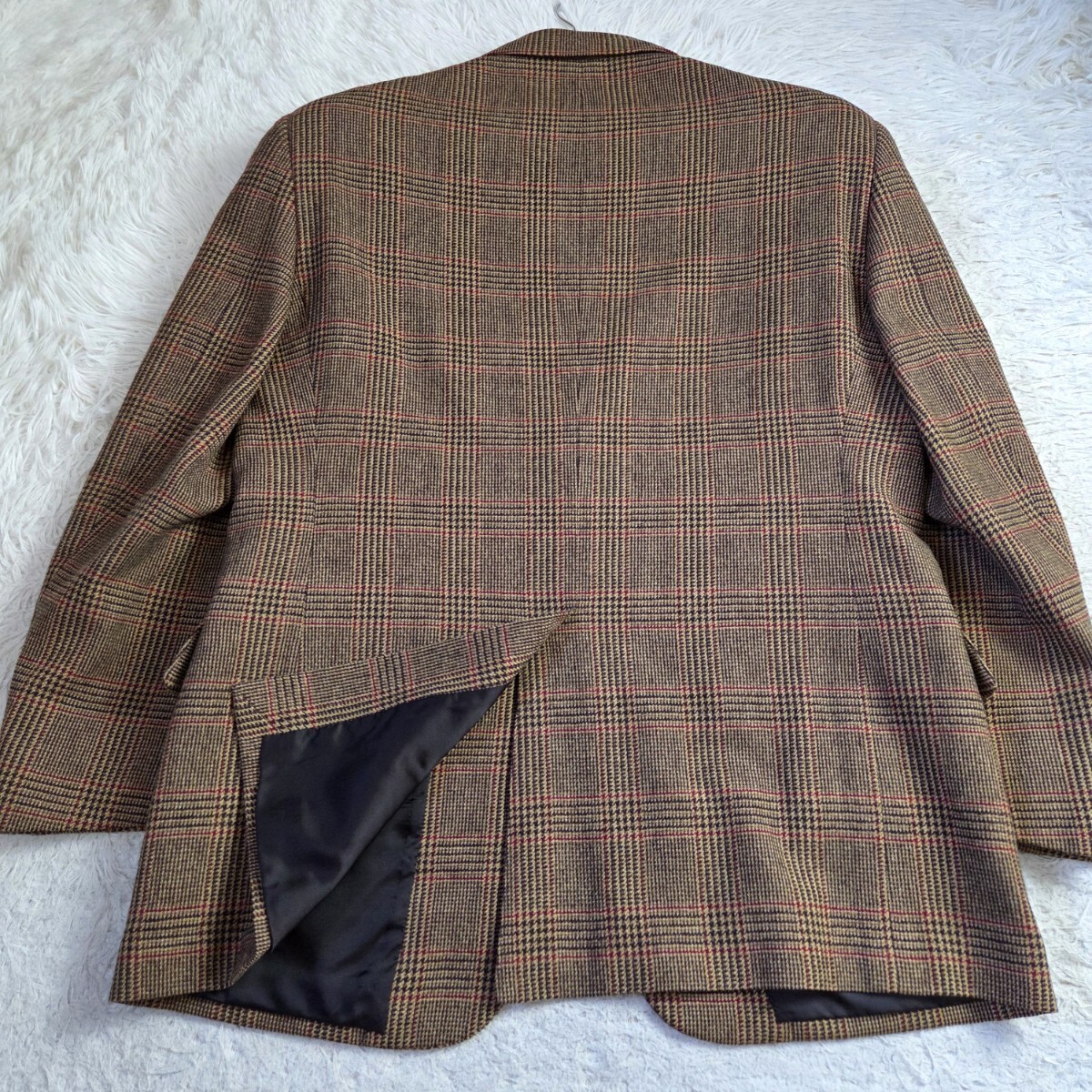 美品 ブルックスブラザーズ【カシミヤ ウール 希少サイズ39 L 相当 グレンチェック】BROOKS BROTHERS テーラードジャケット ブラウン_画像8