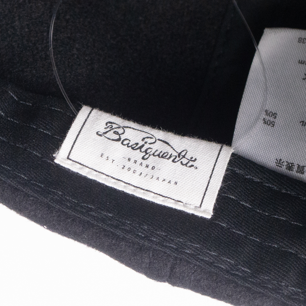 新品 Basiquenti ロゴ ウールアンパイアキャップ ブラック_画像6