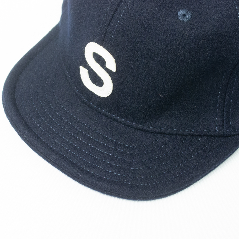 新品 Basiquenti ロゴ ウールアンパイアキャップ ネイビー_画像3