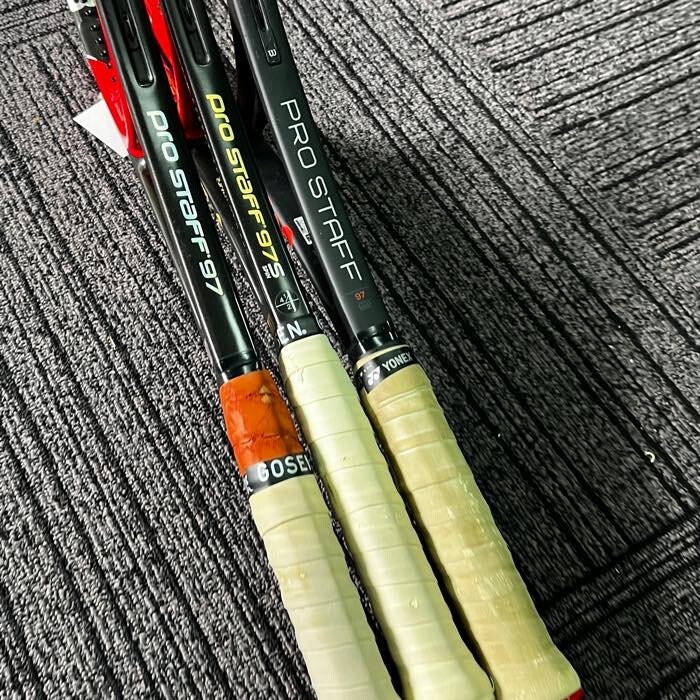 【ラケット 3本おまとめ】◆1円スタート◆Wilson ウィルソン プロスタッフ97 ・97S　ガット無し３本 セット スポーツ テニス mc01075872_画像6