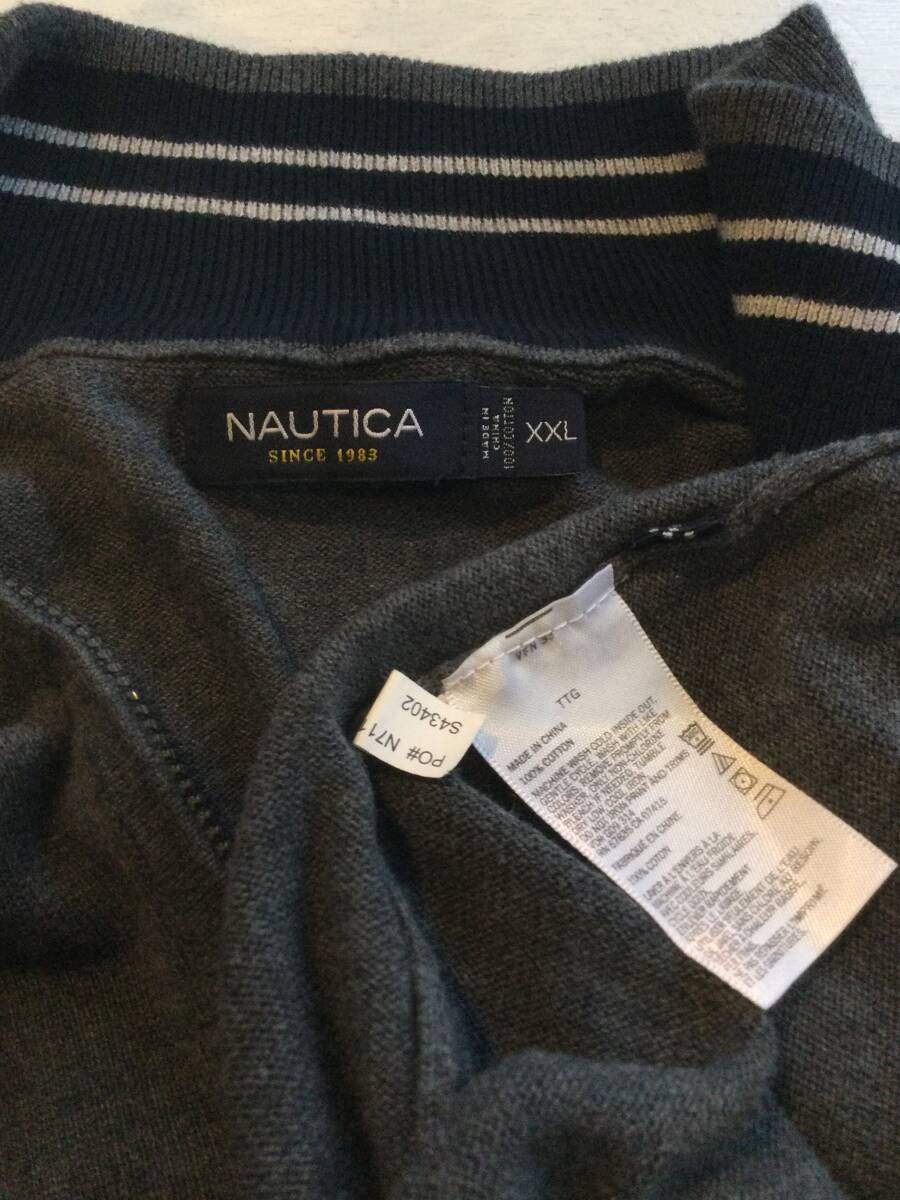 NAUTICA ノーティカ ハーフジップ コットンニット セーター 薄手 メンズXXL 良品_画像10