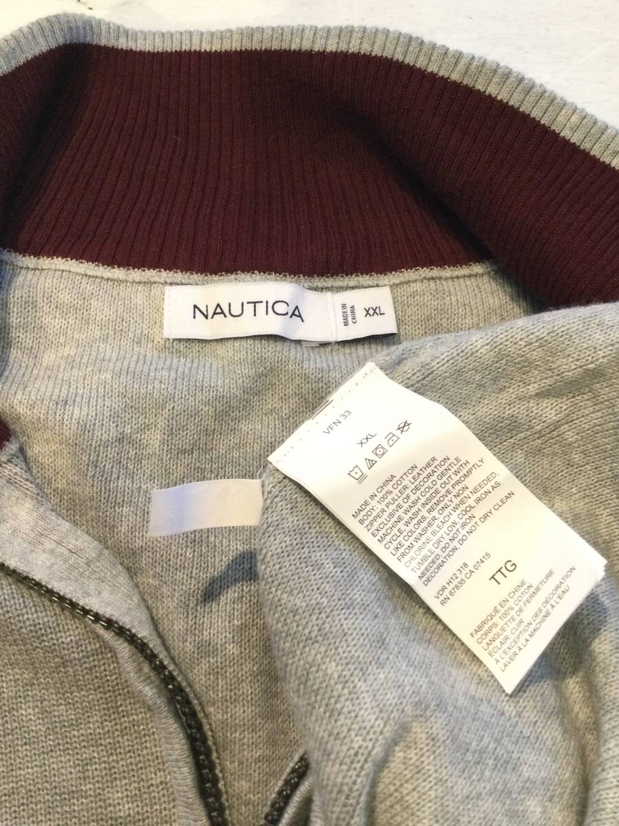 NAUTICA ノーティカ ハーフジップ コットンニット セーター メンズXXL 大きめ 良品綺麗_画像10