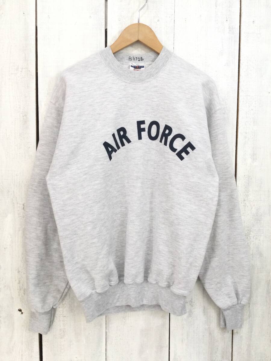 JERZEES ジャージーズ USA製 AIR FORCE プリント スウェット スウェットシャツ トレーナー メンズM 良品 _画像1