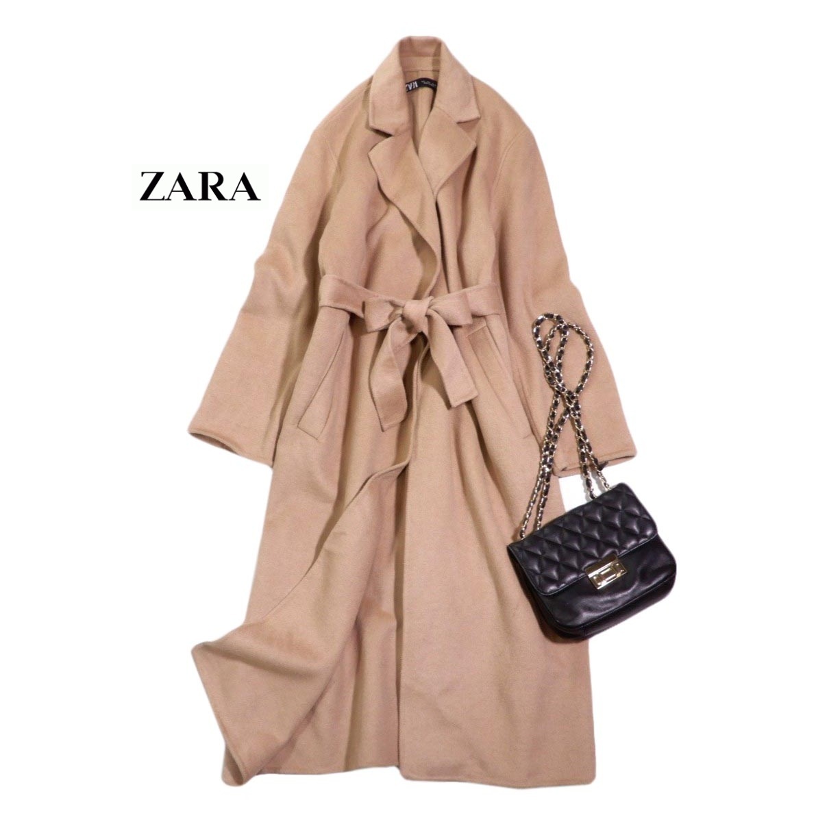 ザラ ZARA 上質☆ウエストマーク リバー コート L_画像1