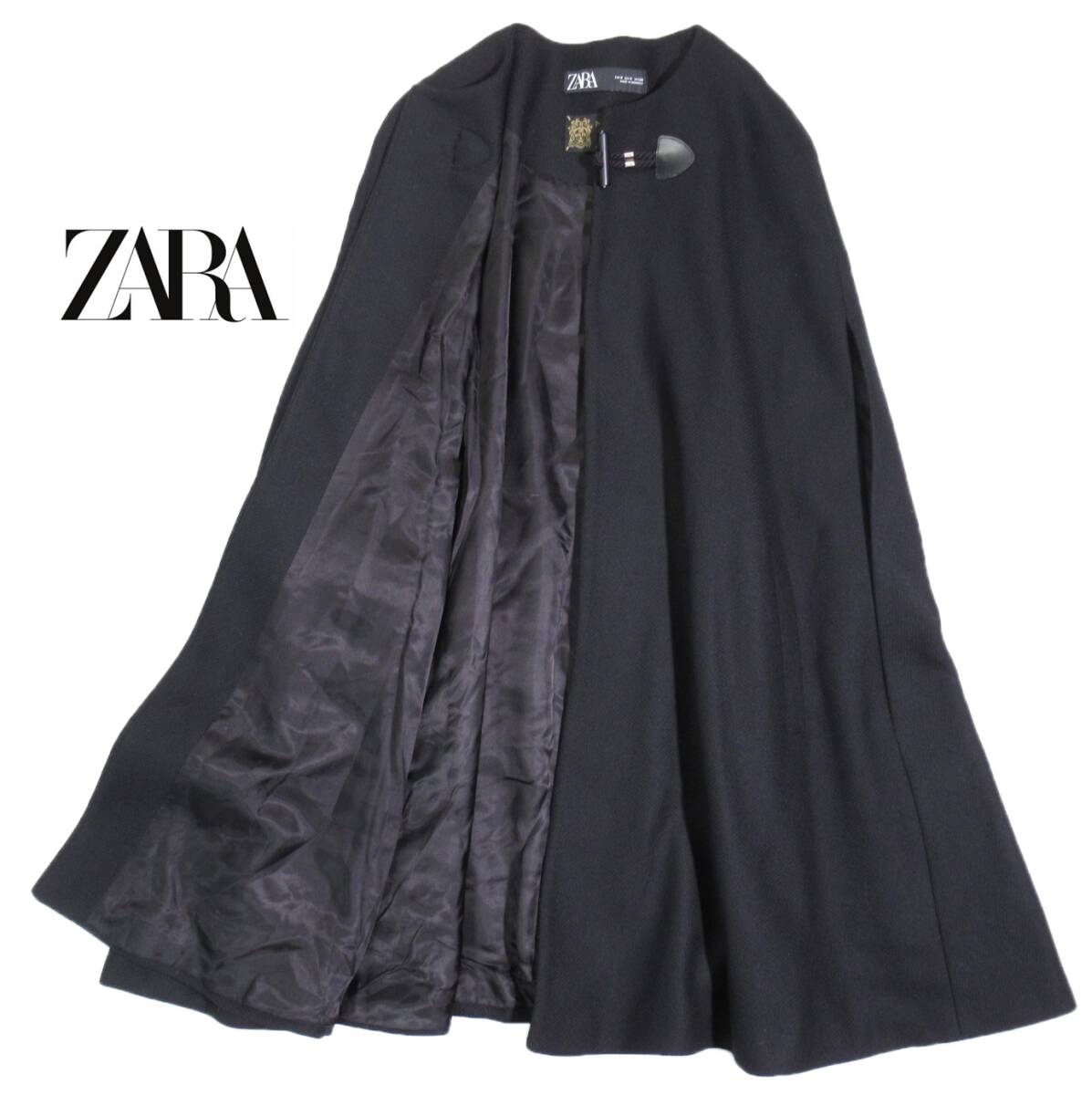 ザラ ×マンテコ ZARA MANTECO 大人素敵スタイル☆イタリア製 高級生地使用 ポンチョ ケープ コート S ゆったり_画像2