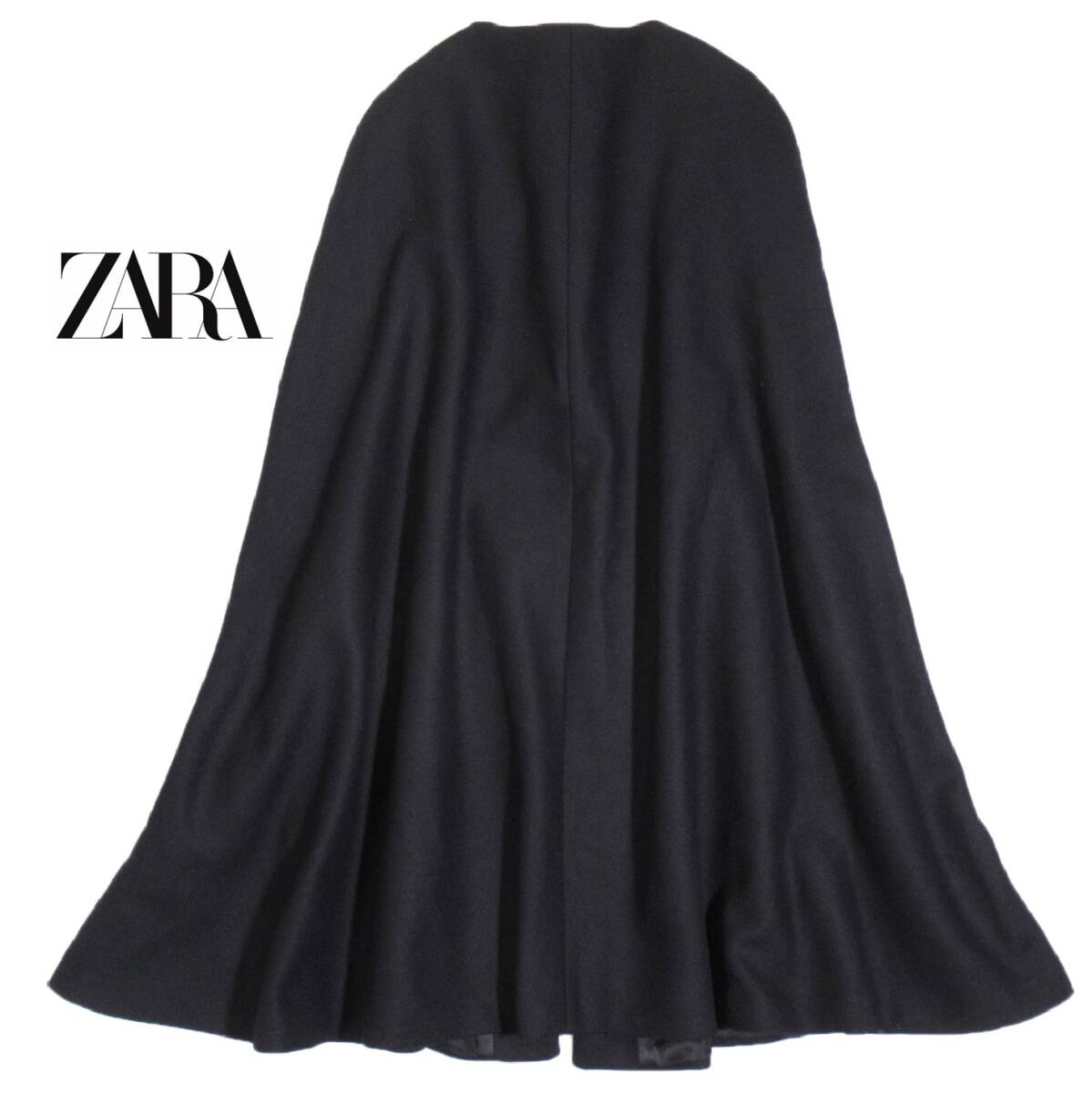 ザラ ×マンテコ ZARA MANTECO 大人素敵スタイル☆イタリア製 高級生地使用 ポンチョ ケープ コート S ゆったり_画像3