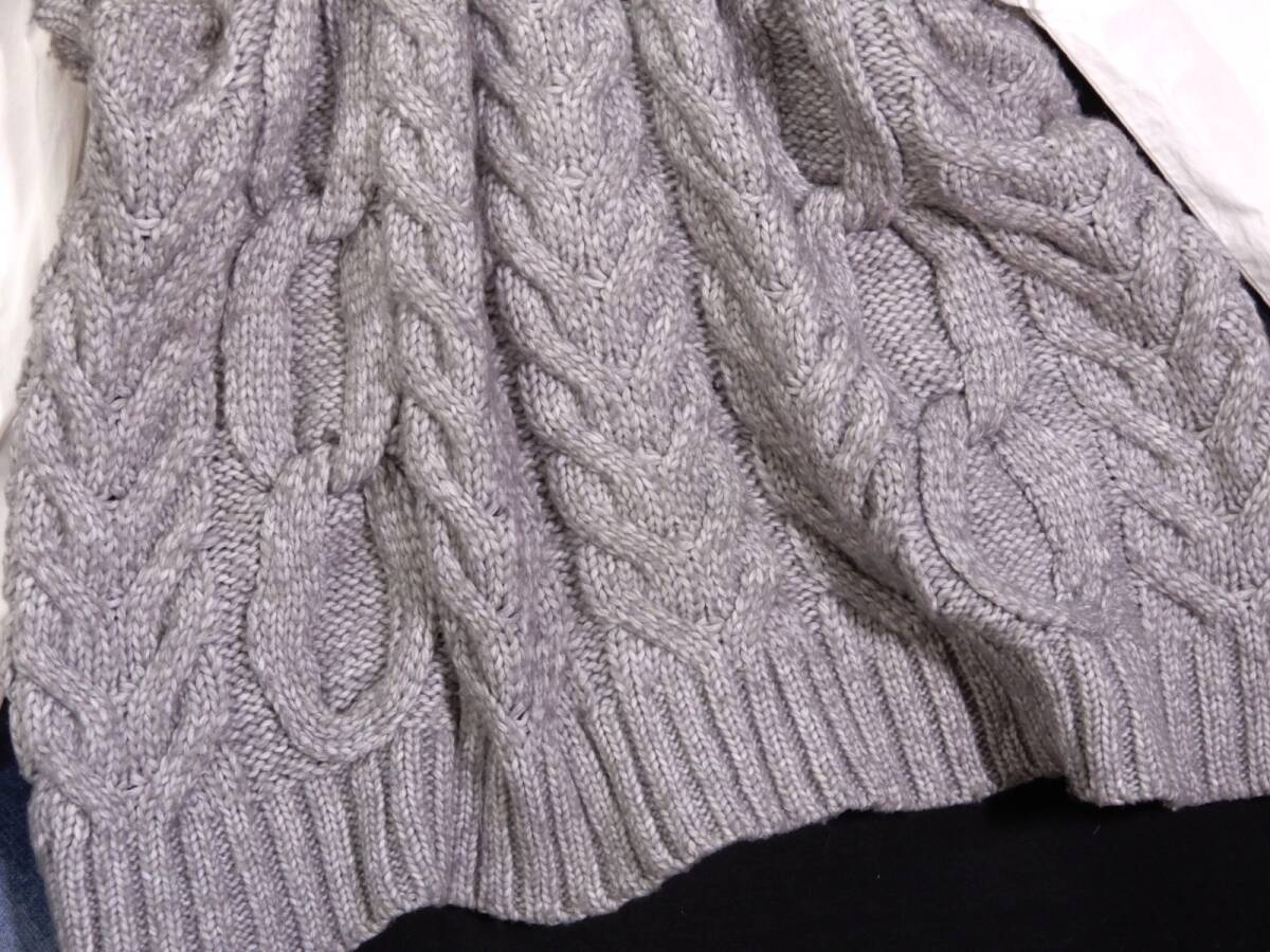 ZARA 大人カジュアル☆ ハイネック タートルネック ビッグケーブル ニットベスト プルオーバー S レイヤードコーデに_画像3