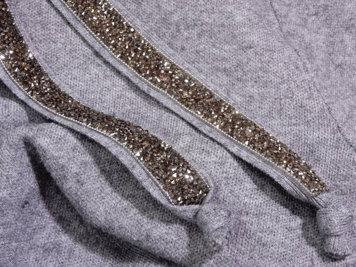 ザラ ZARA KNIT 大人可愛い☆ ビジュービーズ装飾 フード付き ニットプルオーバー L_画像5