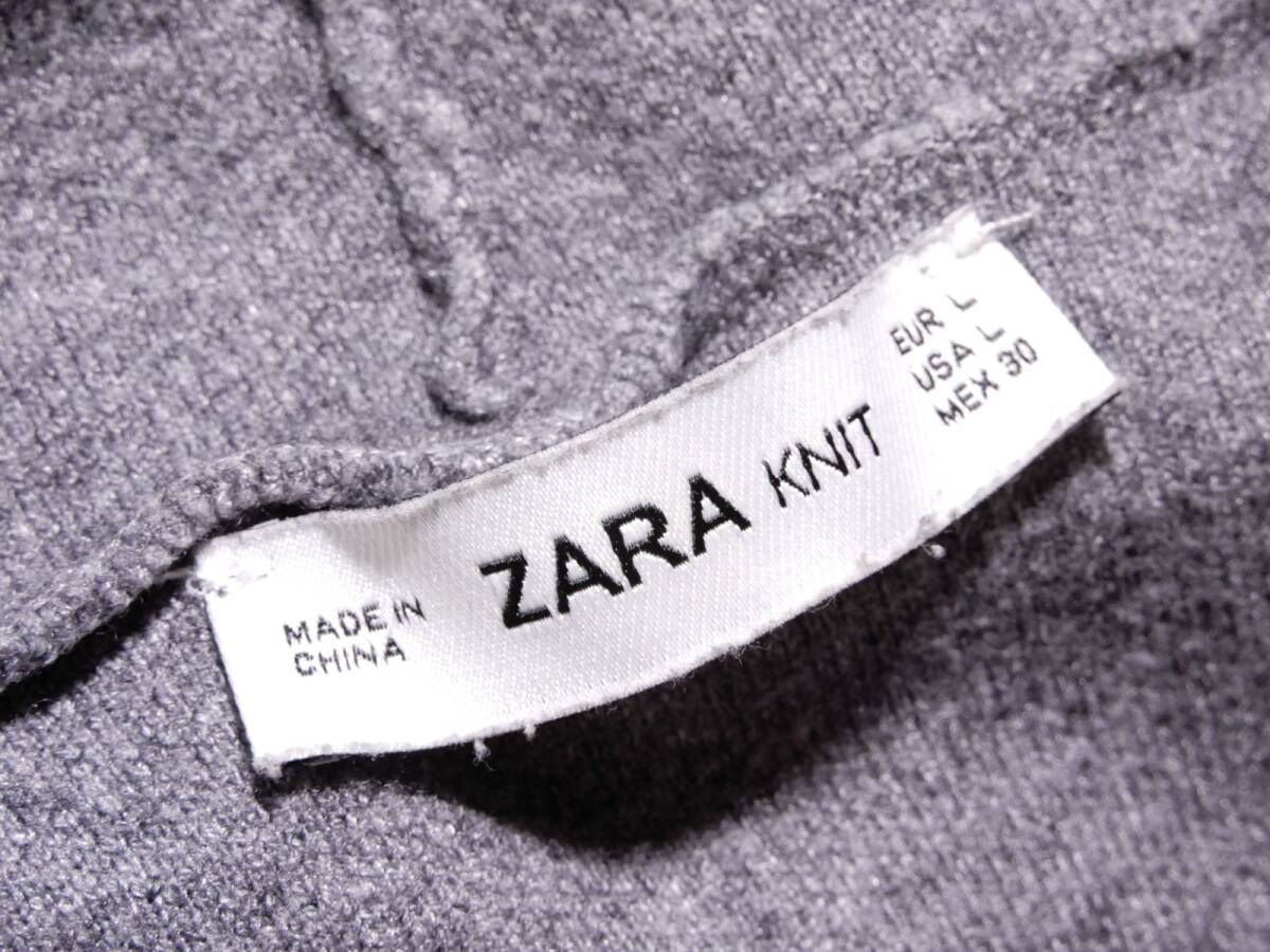 ザラ ZARA KNIT 大人可愛い☆ ビジュービーズ装飾 フード付き ニットプルオーバー L_画像7