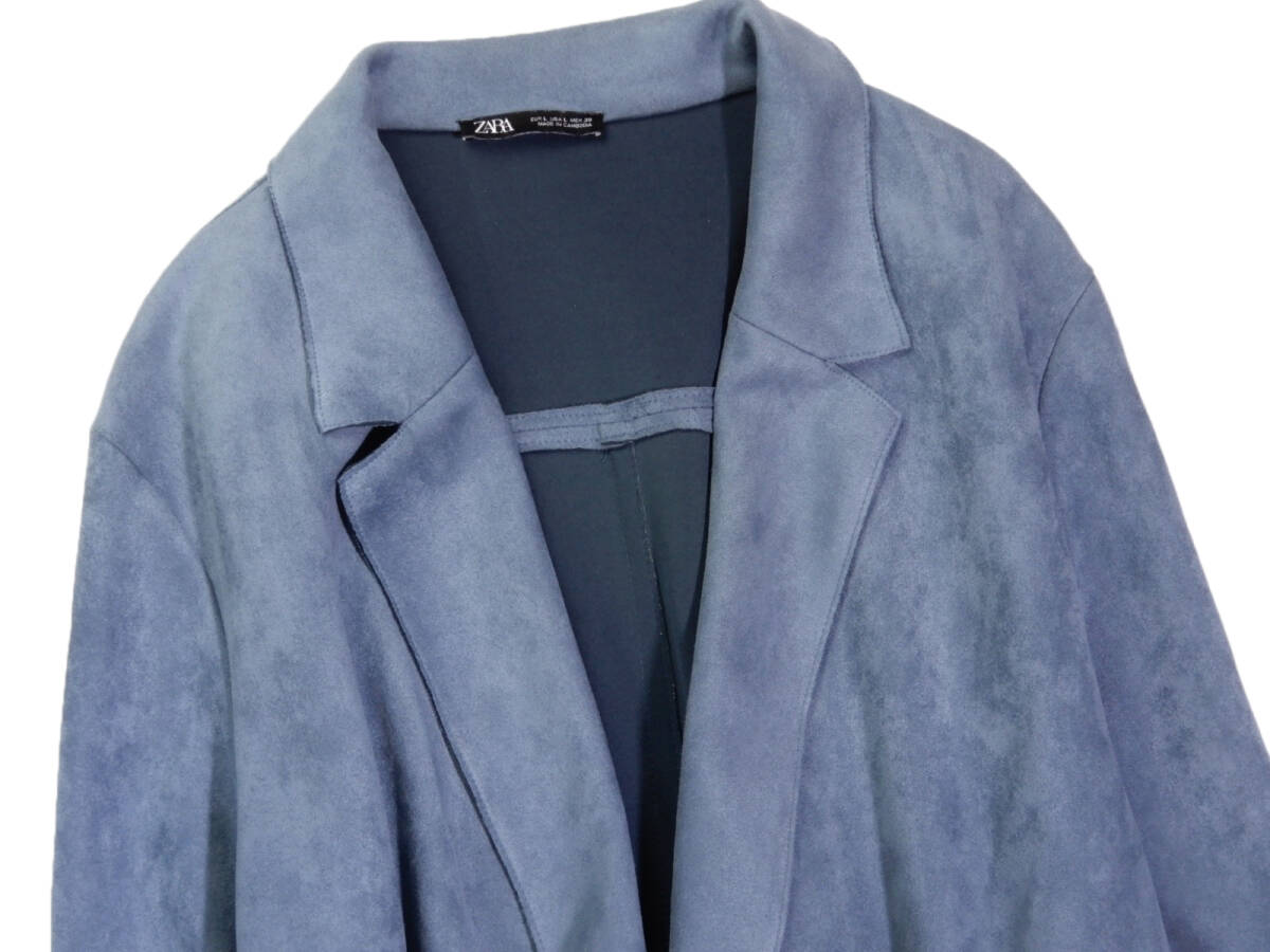 ザラ ZARA 大人素敵スタイル☆ フェイクスエード スウェードタッチ ストレッチ デザイン コート L_画像4