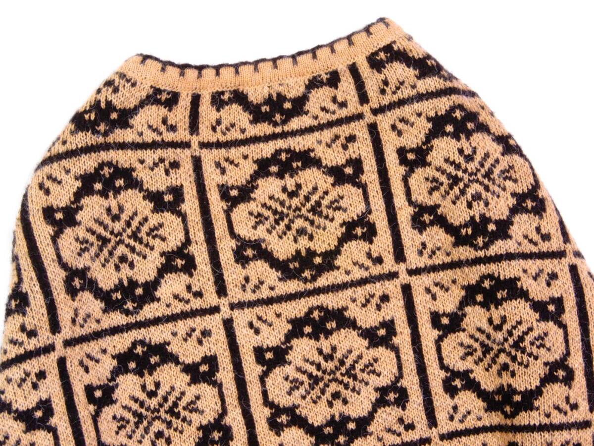 ザラ ZARA 大人可愛い☆総柄 変形Vネック オーバーサイズ ワイド ニット プルオーバー XS-S ゆったり_画像6