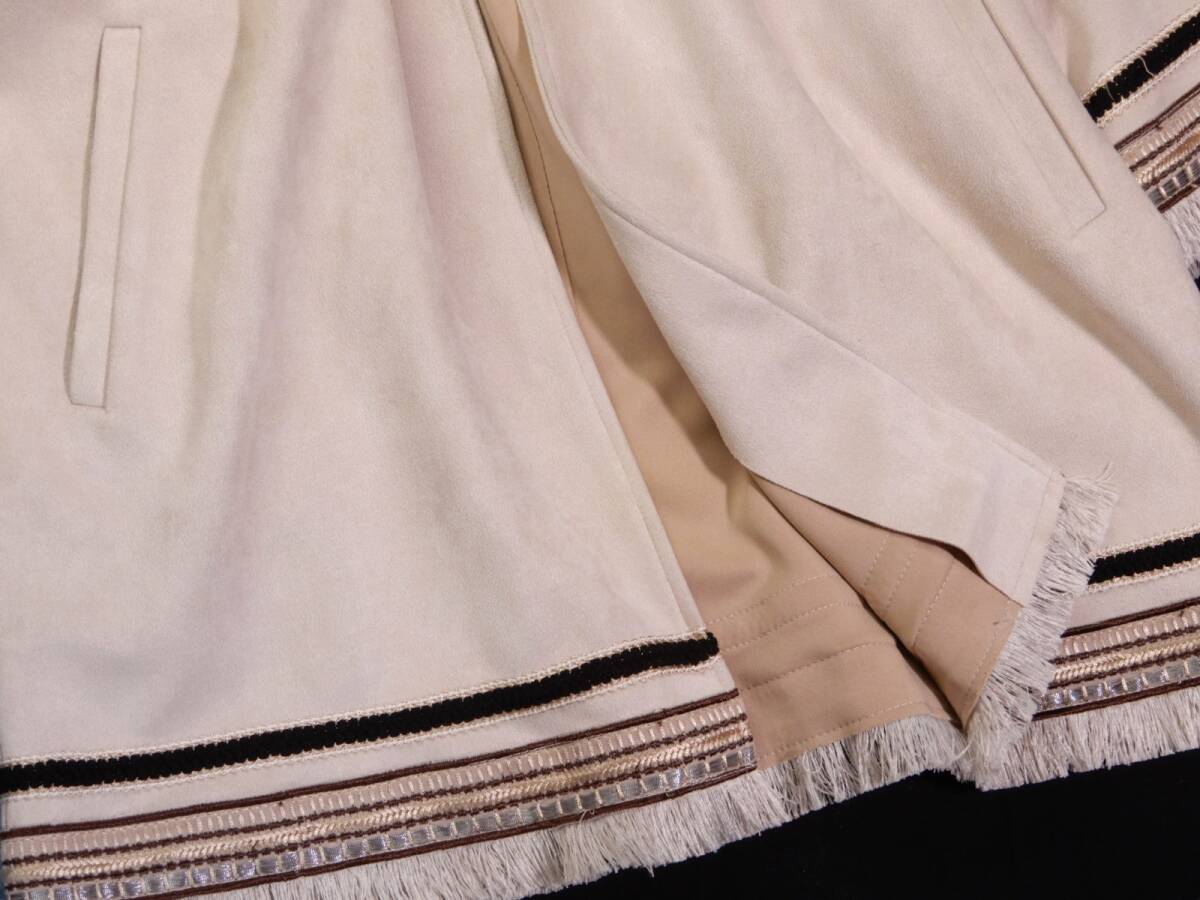 ザラ ZARA 大人素敵スタイル☆ スエード風 刺繍 フリンジ コート M_画像6