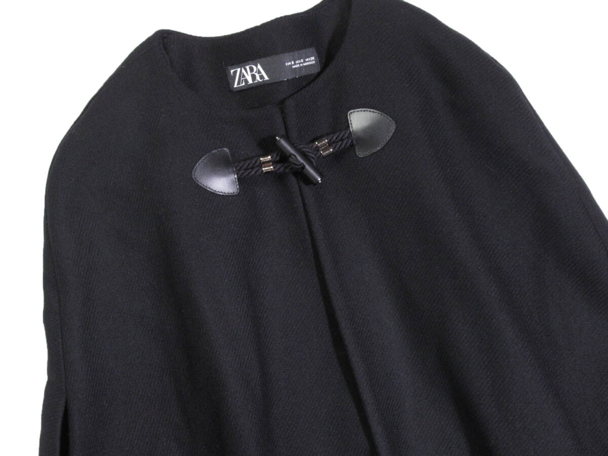ザラ ×マンテコ ZARA MANTECO 大人素敵スタイル☆イタリア製 高級生地使用 ポンチョ ケープ コート S ゆったり_画像4