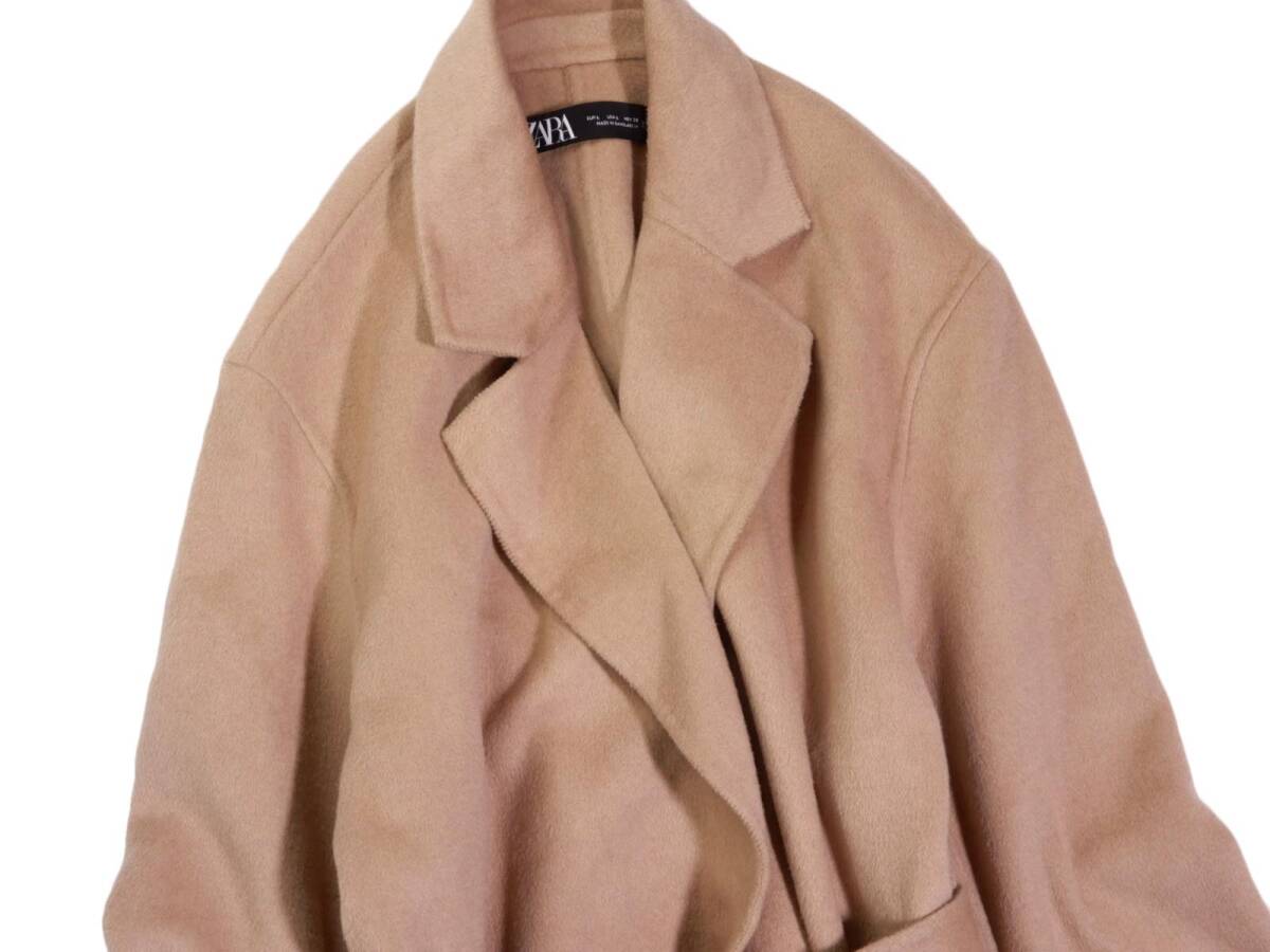 ザラ ZARA 上質☆ウエストマーク リバー コート L_画像3