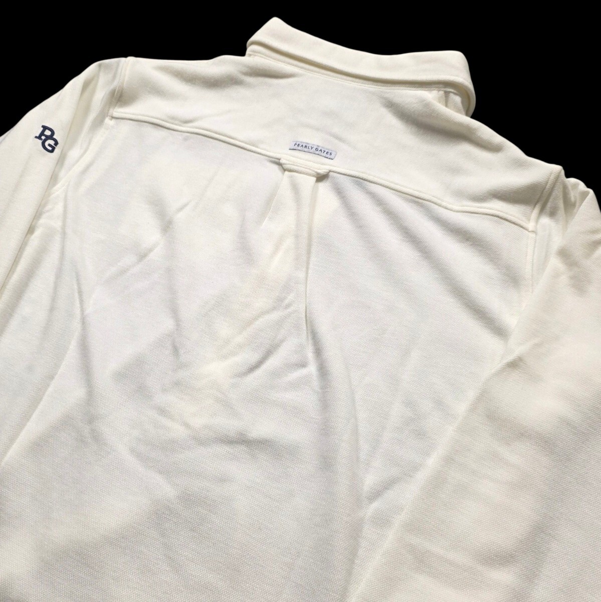 ★新品正規品 PEARLYGATES/パーリーゲイツ ロゴ刺繍長袖プルオーバー ポロシャツsize4(M)_画像5
