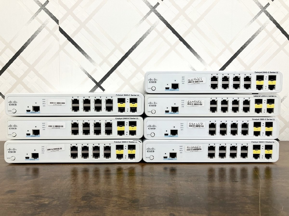 【埼玉発送】【初期化済】【起動のみ確認済】【7台セット】Cisco / Catalyst 2960-C Series LL / スイッチ / WS-C2960C-8TC-S_画像1