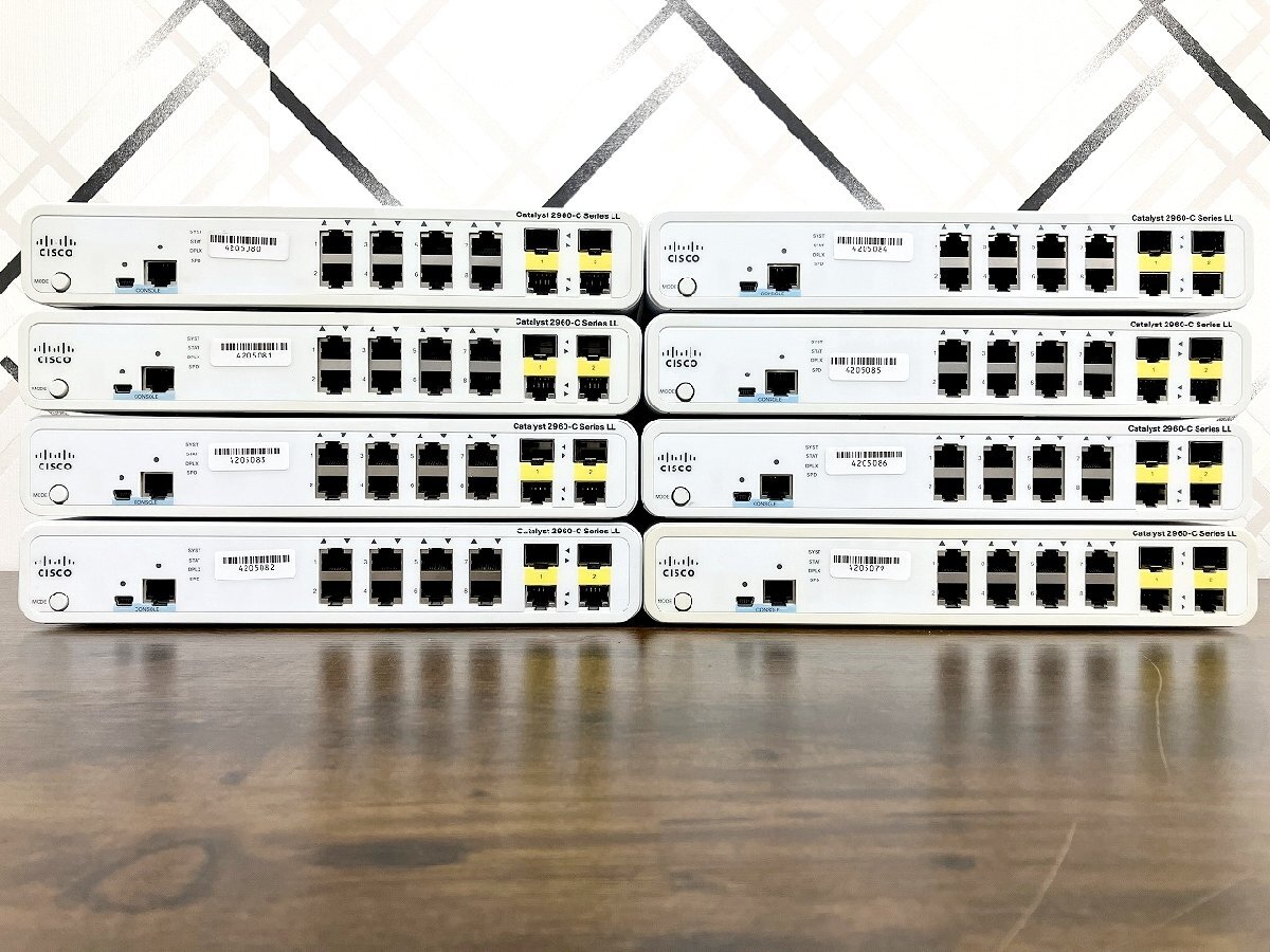 【埼玉発送】【初期化済】【起動のみ確認済】【8台セット】Cisco / Catalyst 2960-C Series LL / スイッチ / WS-C2960C-8TC-S_画像1