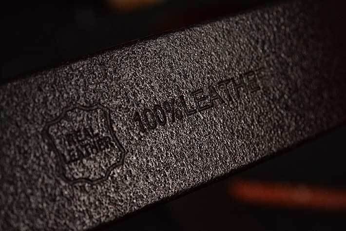 130～135cm 本革 レザー GENUINE LEATHER ベルト メンズ レディース 4mm肉厚 サイズ調整可能 7994365 ブラック 新品 1円 スタート_画像7