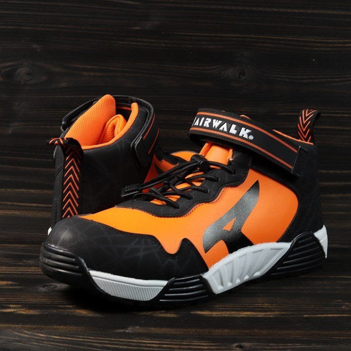  безопасная обувь воздушный walk мужской стрейч блокировка AIR WALK рабочая обувь широкий легкий ударная абсорбция выдерживающий скользить AW-940 orange 27.0cm / новый товар 1 иен старт 