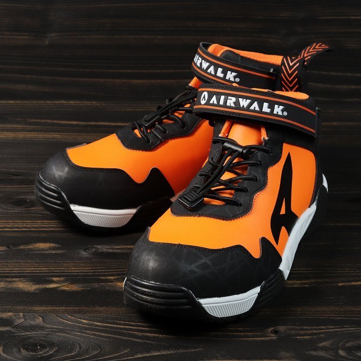  безопасная обувь воздушный walk мужской стрейч блокировка AIR WALK рабочая обувь широкий легкий ударная абсорбция выдерживающий скользить AW-940 orange 27.0cm / новый товар 1 иен старт 