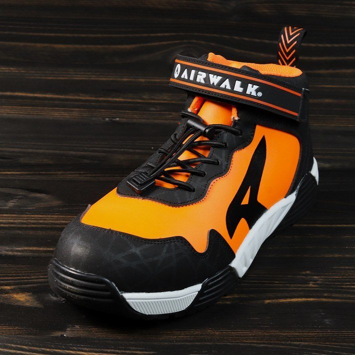  безопасная обувь воздушный walk мужской стрейч блокировка AIR WALK рабочая обувь широкий легкий ударная абсорбция выдерживающий скользить AW-940 orange 27.0cm / новый товар 1 иен старт 