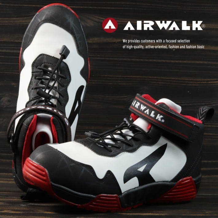安全靴 エアウォーク メンズ ストレッチロック AIR WALK 作業靴 幅広 軽量 衝撃吸収 耐滑 AW-950 ホワイト 25.0cm / 新品 1円 スタート_画像1