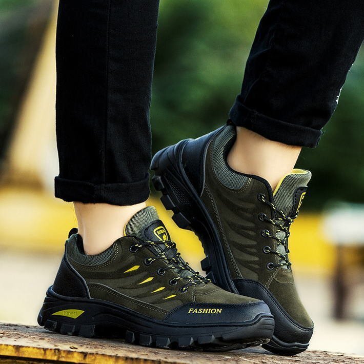 【アウトドアに最適】トレッキング クライミング シューズ スニーカー メンズ 靴 防滑 キャンプ 7988325 オリーブ 【42】 26.0cm 新品_画像3