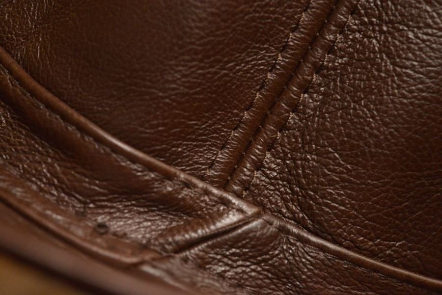 本革 レザー 中折れハット ハット 帽子 FEDORA HAT メンズ フェドラハット 7996231 ブラウン 普通サイズ 新品 1円 スタート_画像4