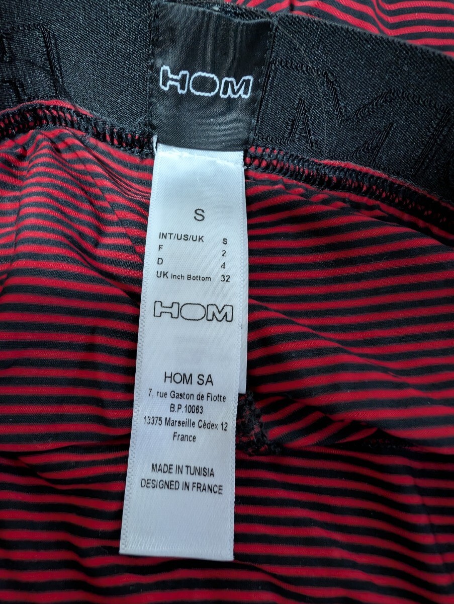 (1枚) S HOM　ボクサーパンツ　黒 赤　前開き　日本Mサイズ　オム　ボーダー柄　1_画像3