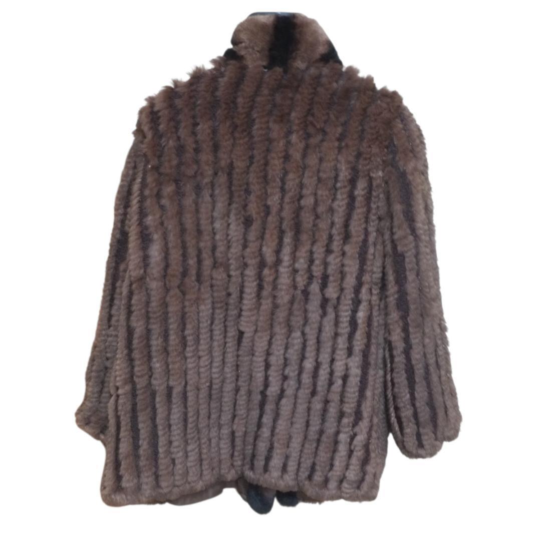 90s 00s リバーシブル 毛皮 シルク 絹 ファー ジャケット コート サイズM ラビットファー #99587_画像7