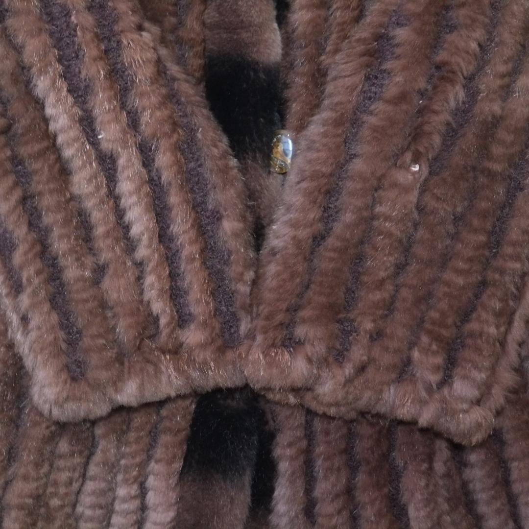 90s 00s リバーシブル 毛皮 シルク 絹 ファー ジャケット コート サイズM ラビットファー #99587_画像5