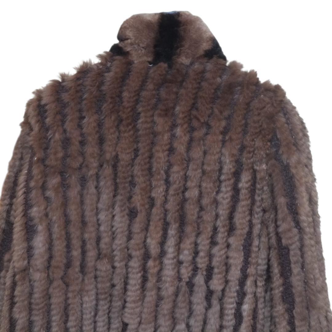 90s 00s リバーシブル 毛皮 シルク 絹 ファー ジャケット コート サイズM ラビットファー #99587_画像8