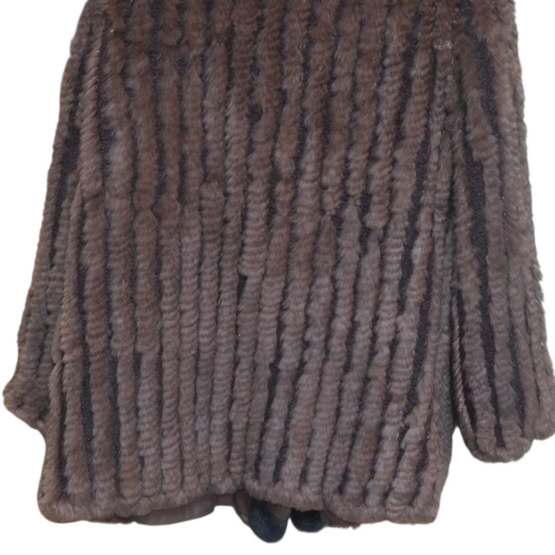 90s 00s リバーシブル 毛皮 シルク 絹 ファー ジャケット コート サイズM ラビットファー #99587_画像9